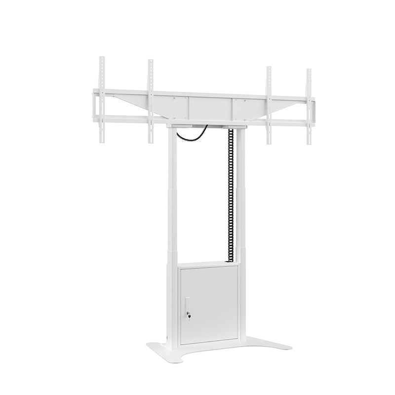 Hagor HP Twin Lift FS-DW 8256 - freistehender motorischer Dual-Display-Lift 2x 46-65" side-by-side - 2x 60 kg - VESA 600x400 - 980 mm Hub - weiß
