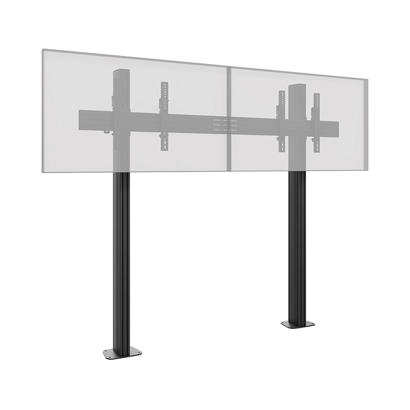 Hagor CPS Floor-Wall Dual 3331 - Boden-Wandhalterung 55-65" - neigbar, höhenverstellbar - Landscape - bis 50 kg je Screen - VESA 100x100-800x400 - schwarz
