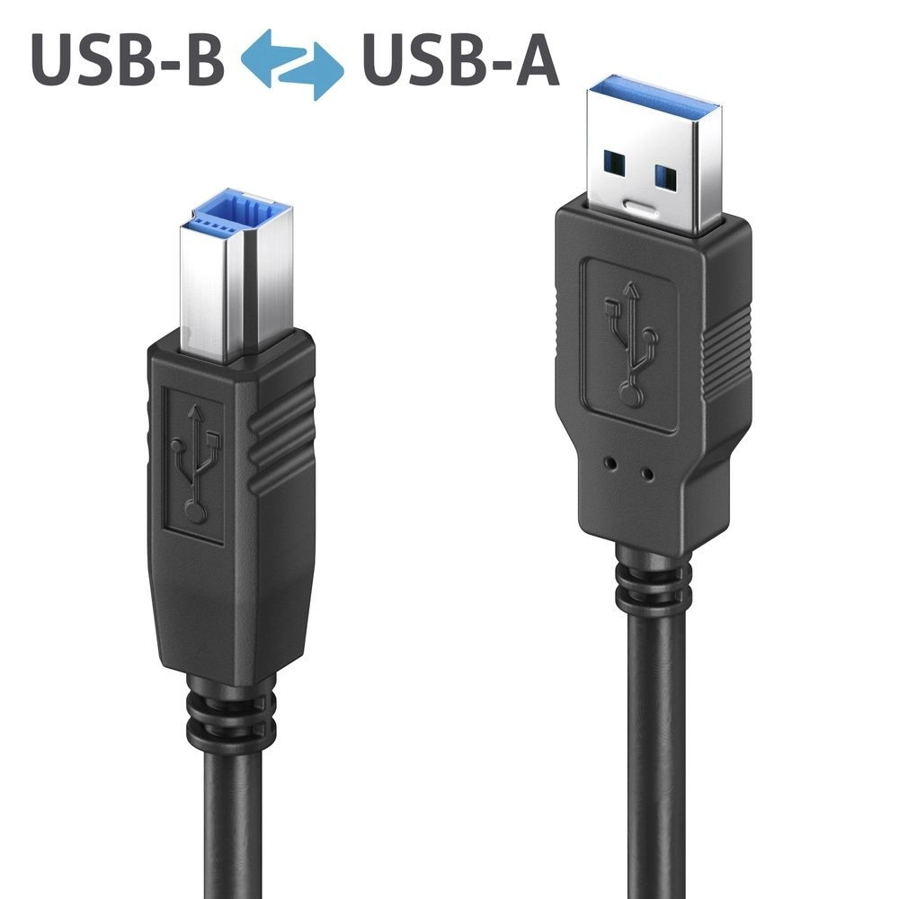 PureLink DS3000-050 - USB 3.2 Aktiv-Kabel USB-A auf USB-B, 5 m, APO, vergoldet, Schwarz