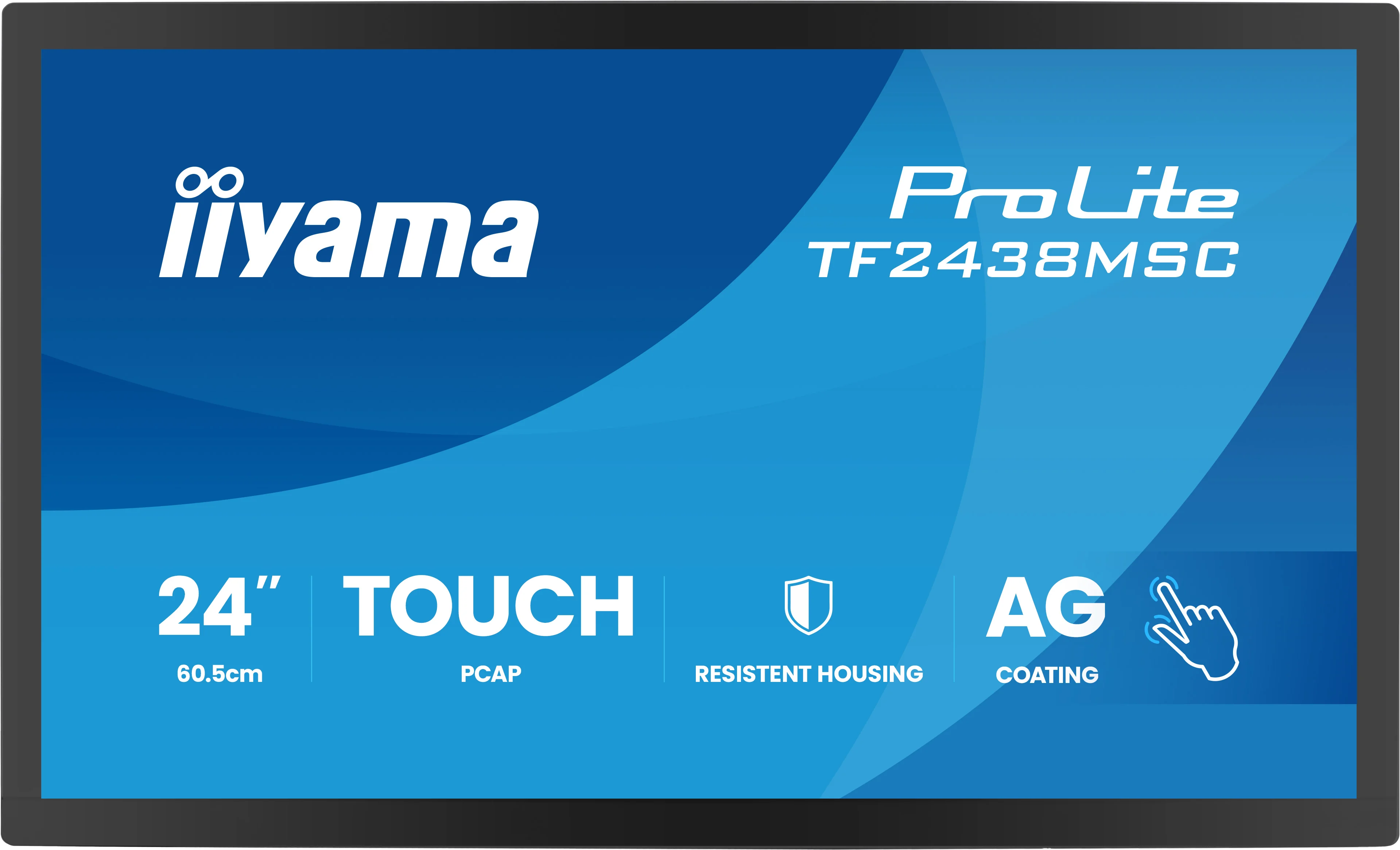 iiyama ProLite TF2438MSC-B2 - 23,8" Open Frame Touch-Monitor - Full HD IPS - 600 cd/m² - Metallgehäuse IP1X - 24/7 - NO-OS - VESA 100x100 - schwarz