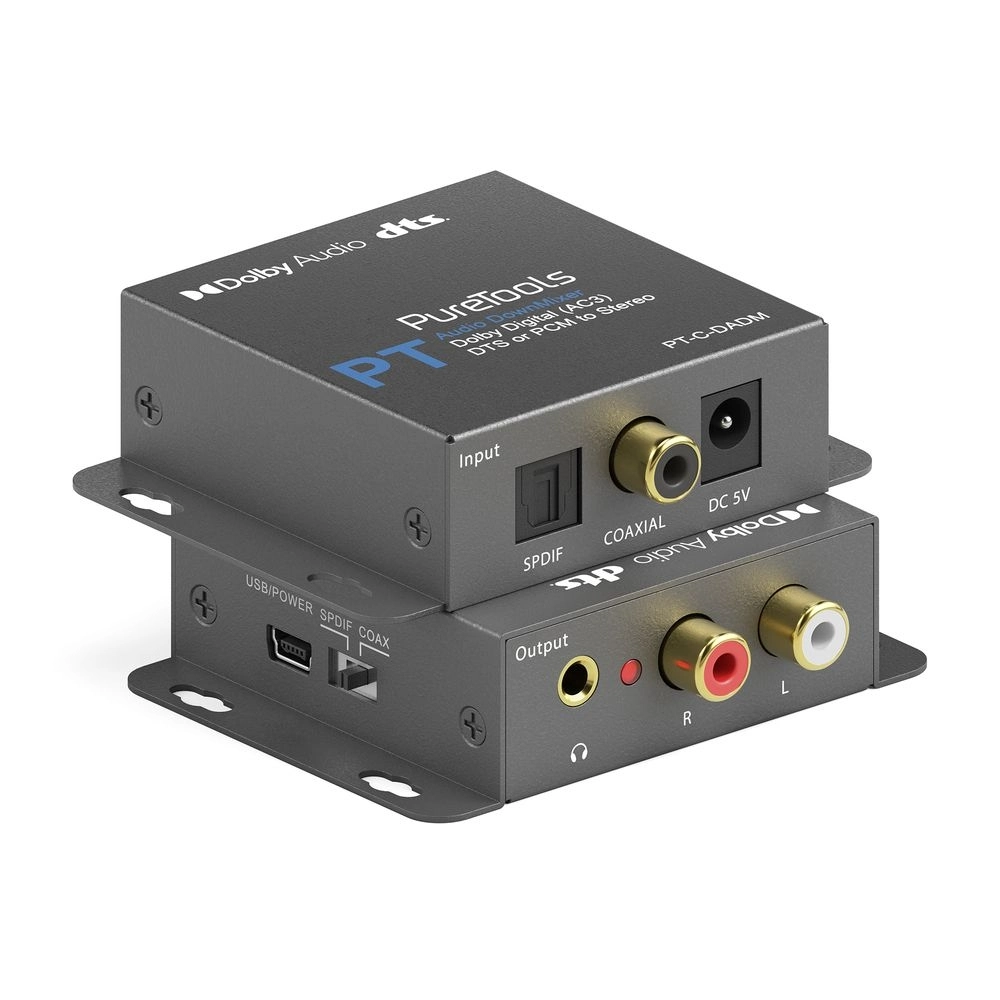 PureTools PT-C-DADM - Digital zu Analog Audio Decoder - Toslink, Koaxial, Dolby Digital 5.1, DTS
