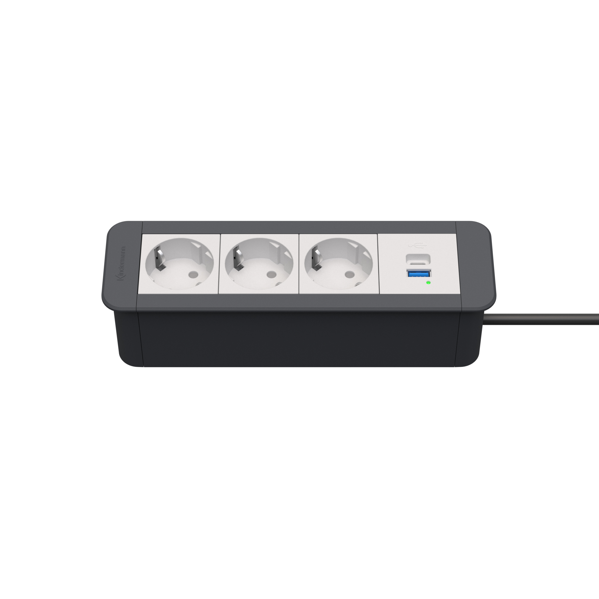 Kindermann CablePort Office frame 4-fach, 3x Strom + 1x USB-A/C