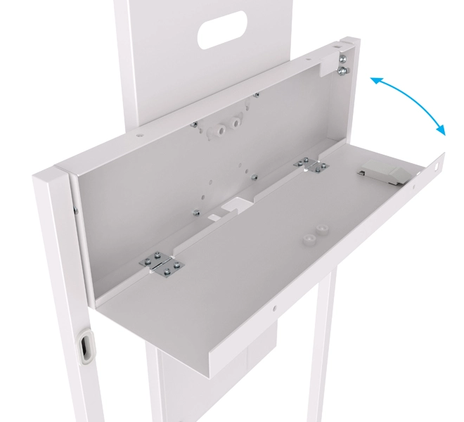B-Tech BT7613-SAM32 - Back-to-Back Bodenständer 2x 32" - neigbar - Kabelmanagement - Sicherheitsabdeckung - für Samsung EM32DX / EM32DX-A - max. 20 kg - VESA 200x200 - weiß
