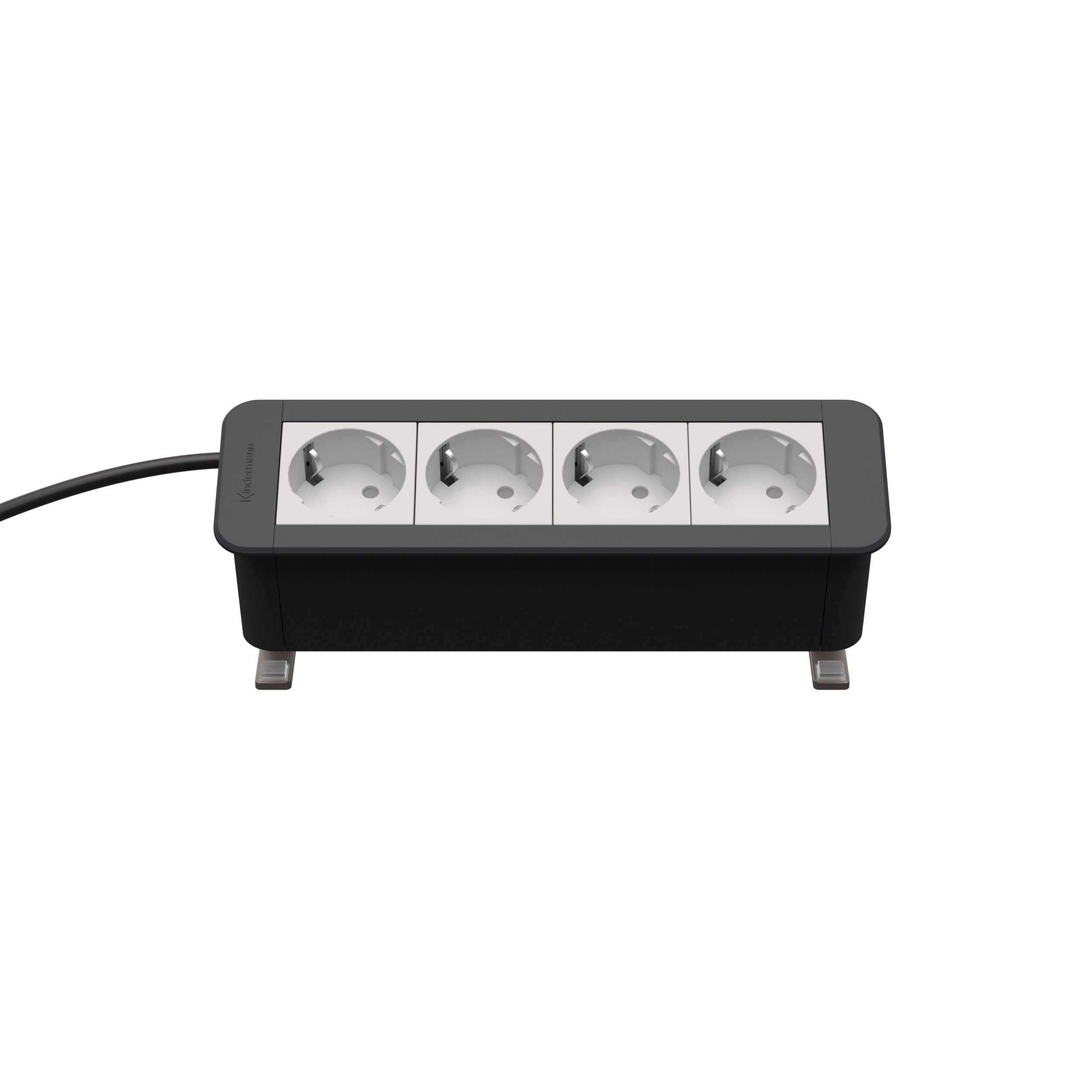 Kindermann CablePort Office desk 4-fach - 4x Strom - Anklemm-Tischanschlussfeld - schiefergrau - 7550000204