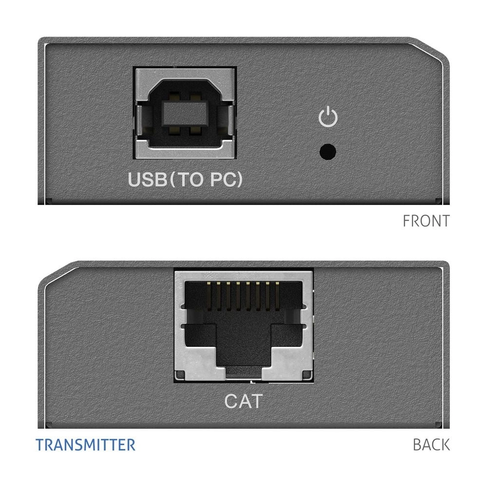 PureTools PT-E-USB50 - USB 2.0 Extender über CAT 5e/6 - bis 50 m - 480 Mbps - Plug and Play