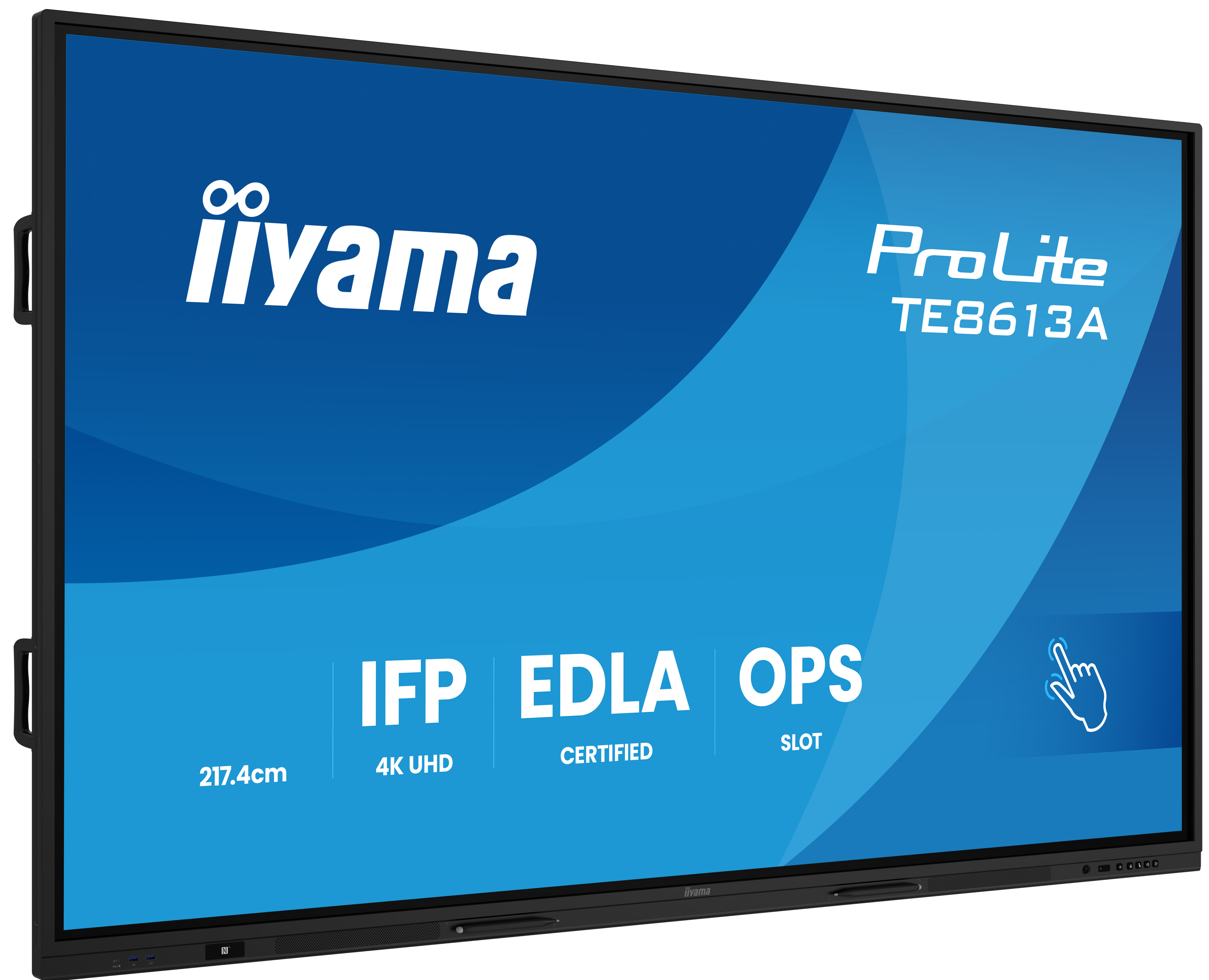 iiyama ProLite TE8613A-B2AG - Interaktives Touch-Display 86 Zoll - 4K UHD - Android 14 EDLA - 40-Punkt-Infrarot-Touch - 2x20W + Subwoofer - VESA 800x600