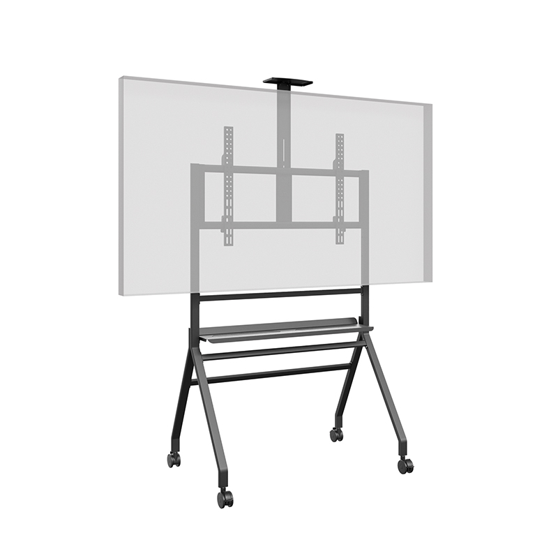 HAGOR BrackIT Stand Scandio Schwarz 8274 - Display-Rollwagen 55-86" - VESA 200×200-900×600 - max. 90 kg - inkl. Kameraaufnahme und AV-Ablage