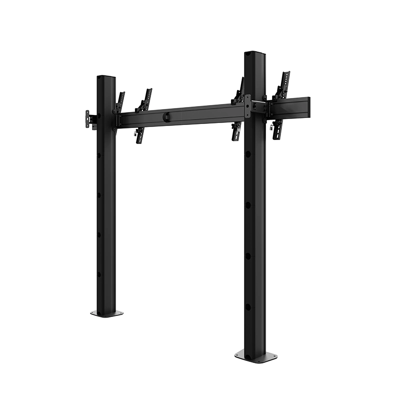 Hagor CPS Floor-Wall Dual 3331 - Boden-Wandhalterung 55-65" - neigbar, höhenverstellbar - Landscape - bis 50 kg je Screen - VESA 100x100-800x400 - schwarz