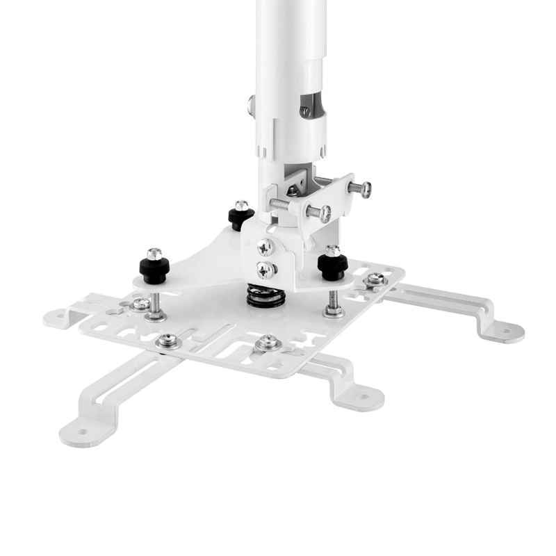 Hagor HA BDH 700-1250 mm 5807 - Teleskop-Beamerhalterung, 25kg, ±45° Dachschrägen-Gelenk, innenliegende Kabelführung, Weiß