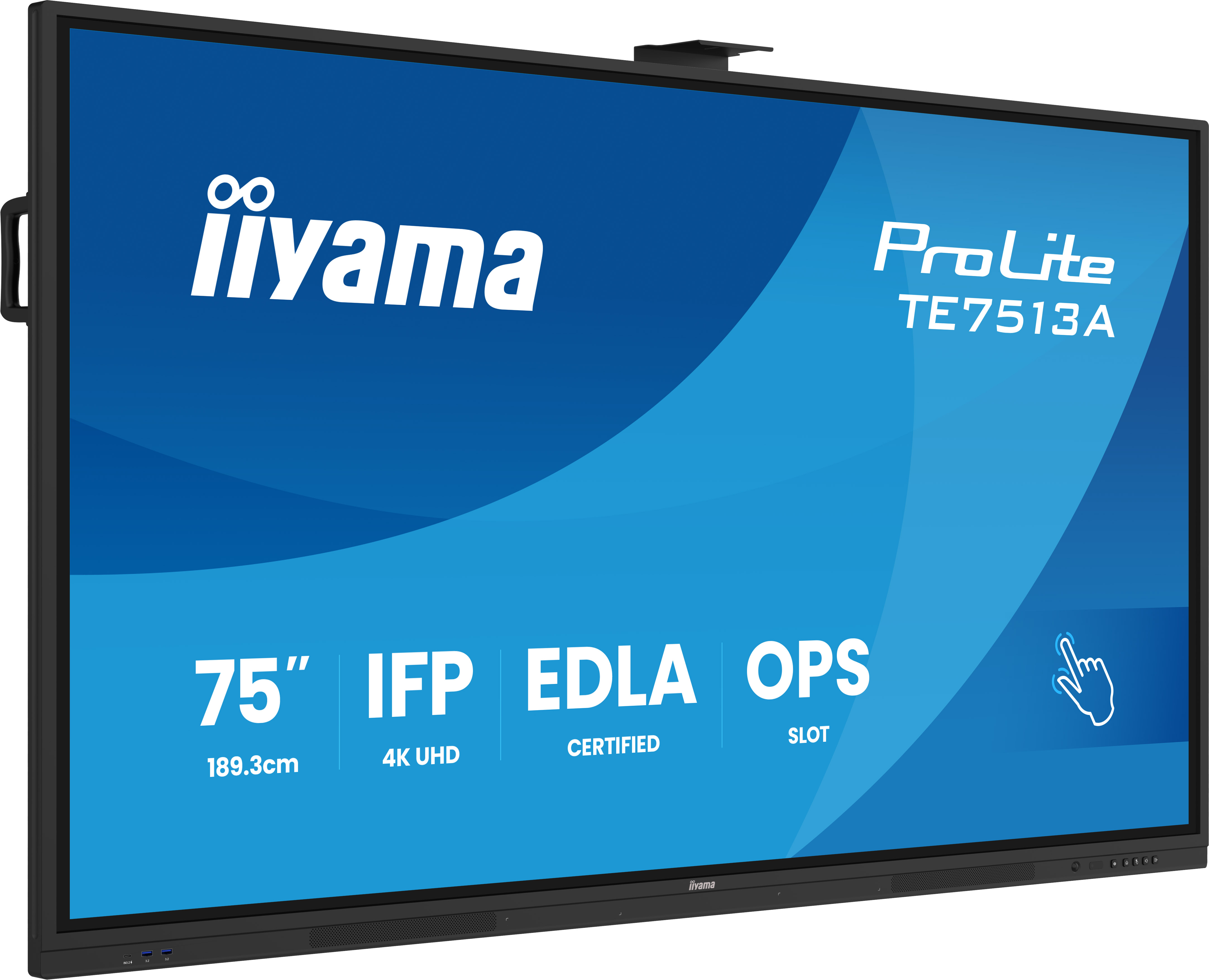 iiyama ProLite TE7513A-B3AG - Interaktives Touch-Display 75 Zoll - 4K UHD - Android 14 EDLA - 40-Punkt-Infrarot-Touch - 2x20W + Subwoofer - VESA 800x400