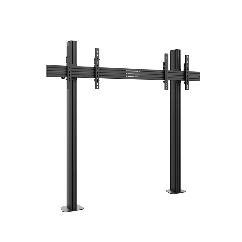 Hagor CPS Floor-Wall Dual 3331 - Boden-Wandhalterung 55-65" - neigbar, höhenverstellbar - Landscape - bis 50 kg je Screen - VESA 100x100-800x400 - schwarz