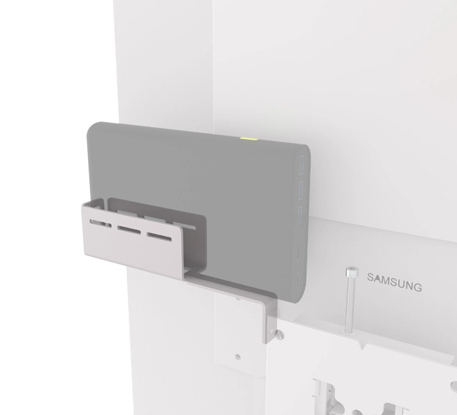 B-Tech BT7611-SAM32 - Wandhalterung 32" für Samsung EM32DX E-Paper - neigbar +10°/-10° - Powerbank-Fach - werkzeuglose Montage - weiß