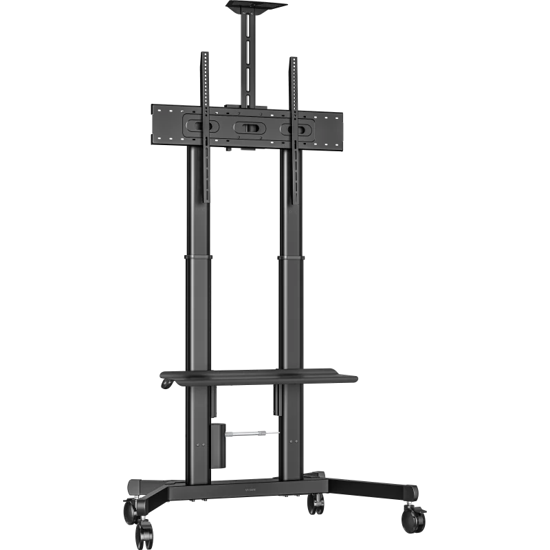 Vision VFM-F26M - Display Rollwagen 55-100" - motorisch höhenverstellbar 400 mm - neigbar - Videokonferenzablage - max. 80 kg - VESA 200x200-800x600 - schwarz