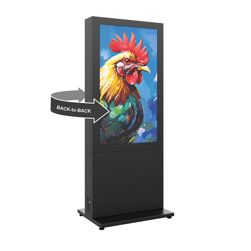Hagor HP Kiosk 55" FS B2B - Back-to-Back Indoorstele 55" für 2 Displays - Portrait - abschliessbar - Graphit