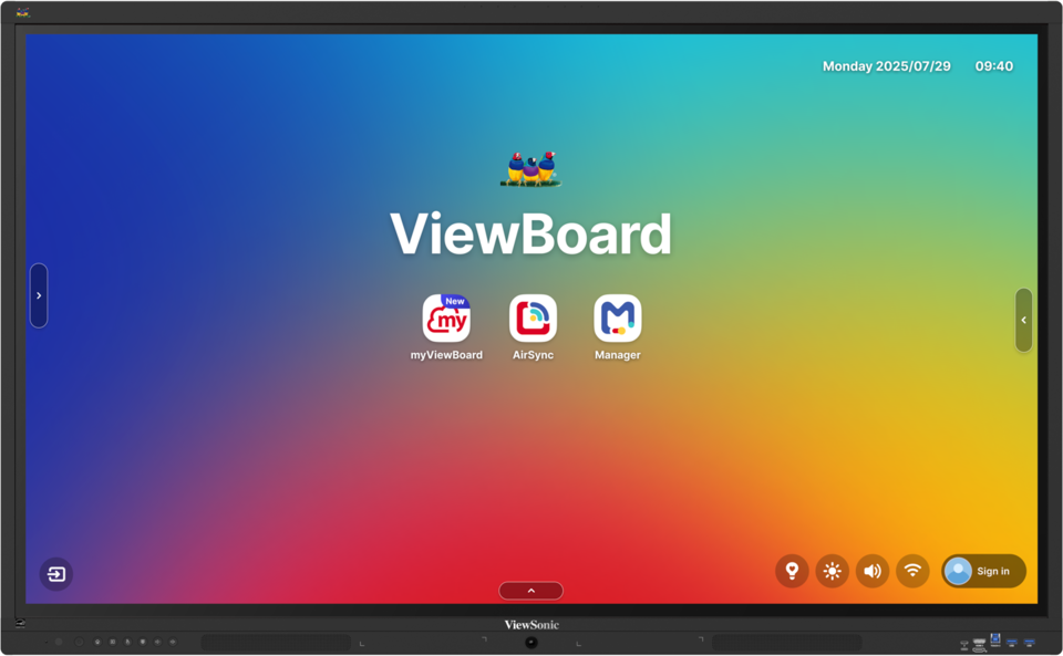 ViewSonic IFP5541-1-1C - Interaktives Touch-Display 55 Zoll - UHD 4K VA - Android 16 EDLA - 64-Punkt-Touch - 55W 2.1-Audio - VESA 400x200