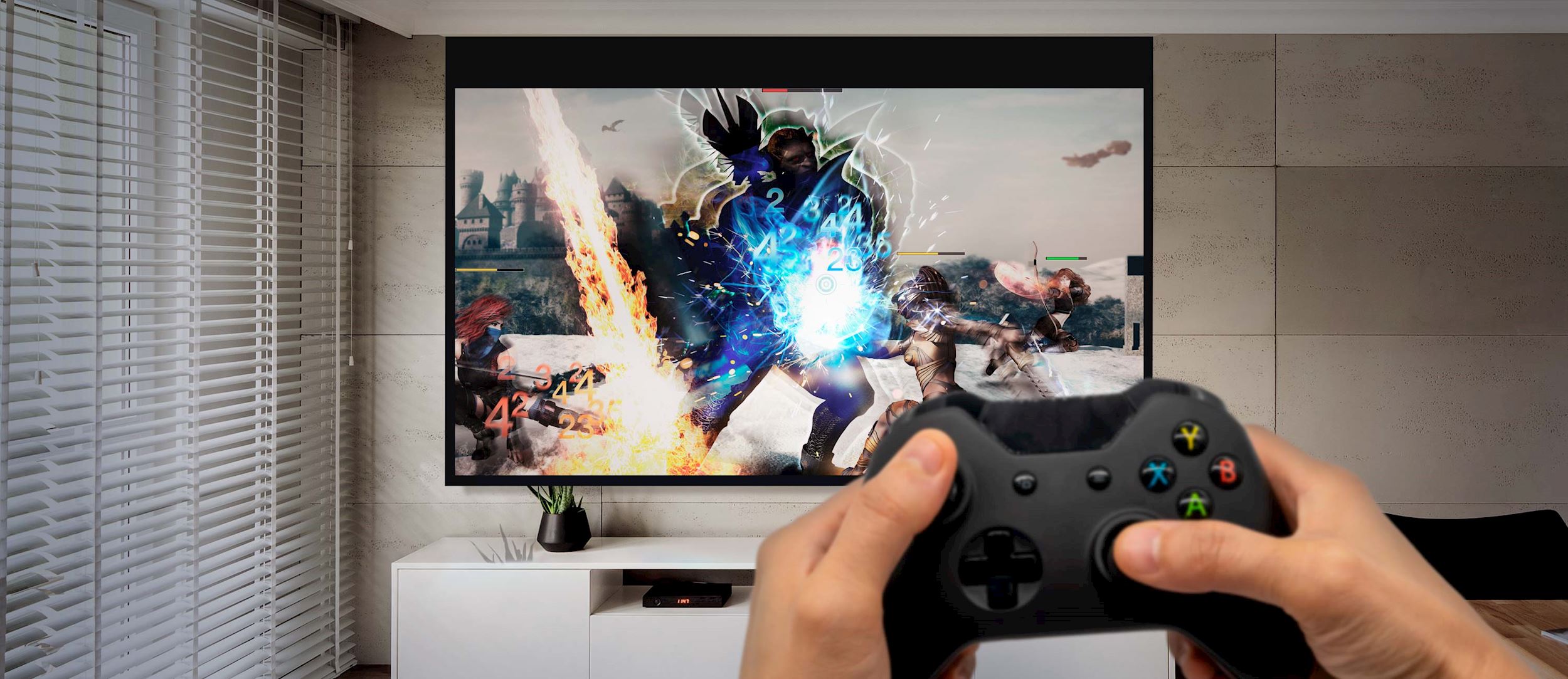 Optoma ZK810TST - 4K UHD Ultrakurzdistanz-Laserprojektor, 8500 Lumen, Lens-Shift, HDBaseT, IP5X, 30.000h, Schwarz