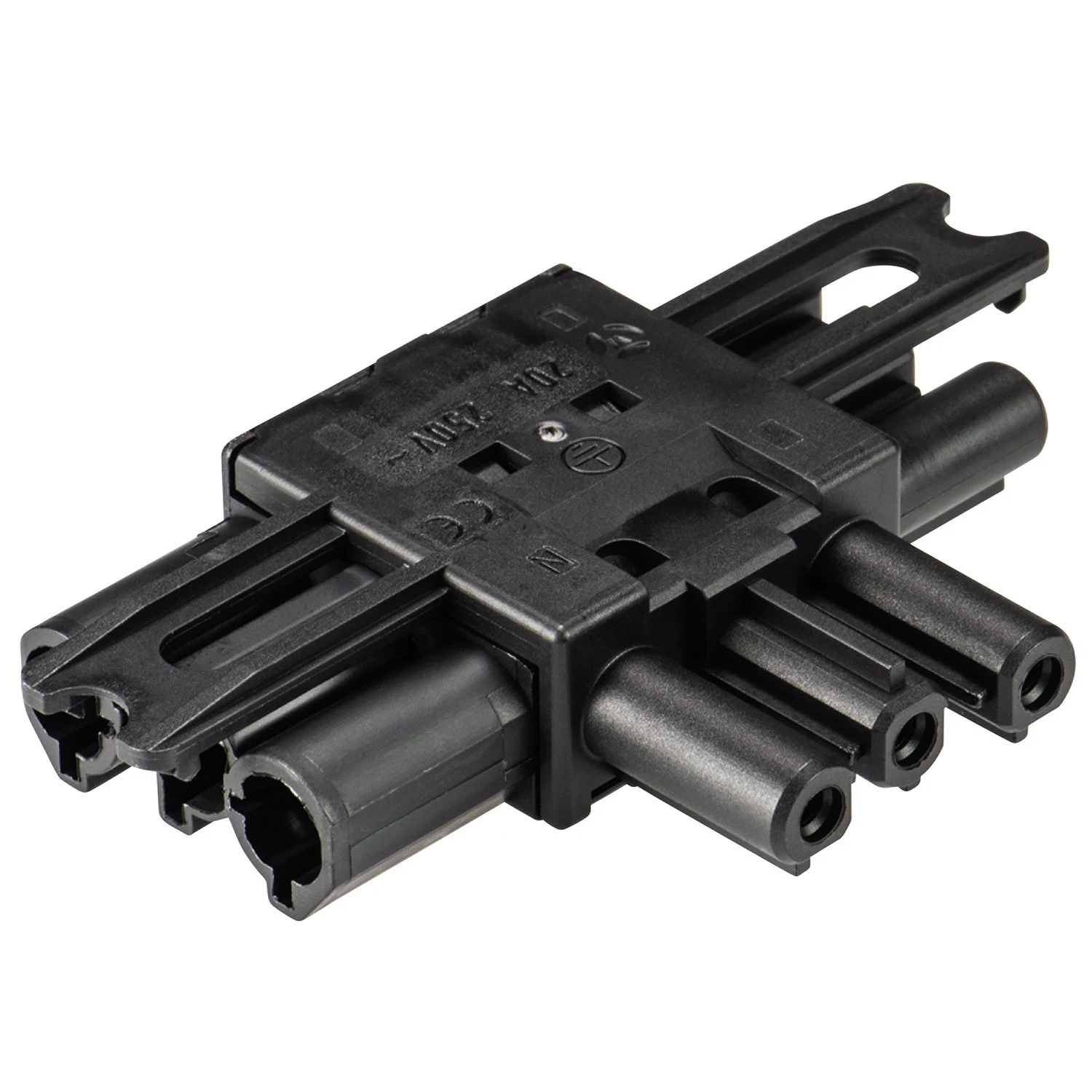 Kindermann T-Verteiler GST18, 3-polig, schwarz - T-Verteiler (1 Stecker auf 2 Buchsen)