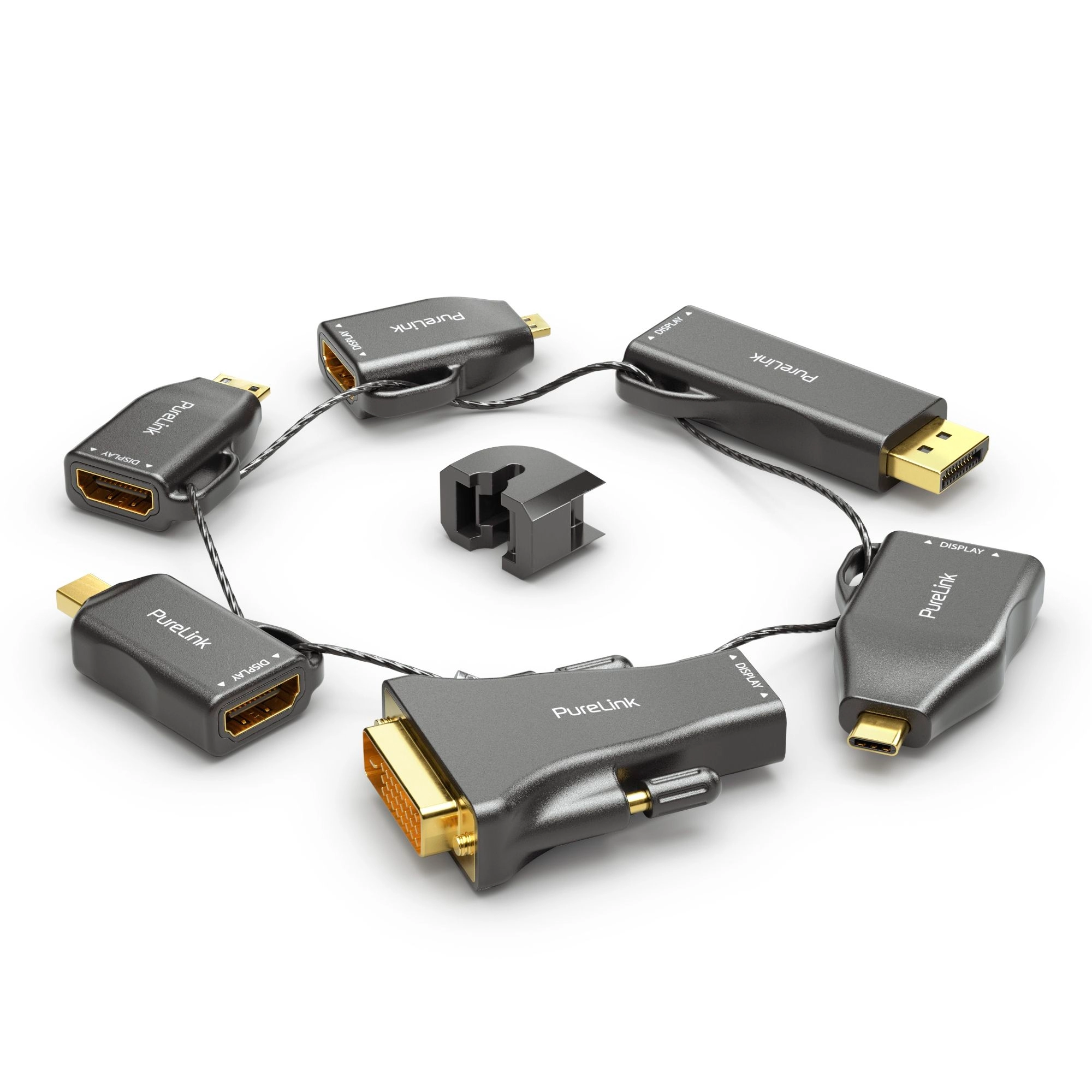 PureLink IQ-AR210 - HDMI Adapterring - 6 Adapter - DisplayPort, USB-C, DVI, Mini-HDMI, Micro-HDMI - 4K