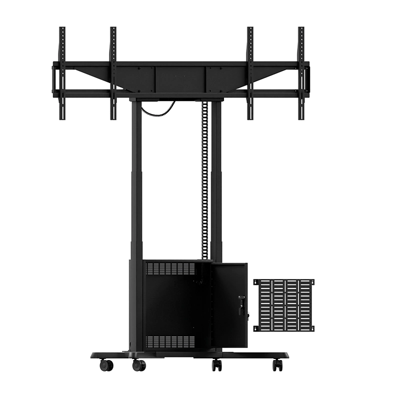 Hagor HP Twin Lift M-DB 8253 - mobiler motorischer Dual-Display-Lift 2x 46-65" side-by-side - 2x 60 kg - VESA 600x400 - 980 mm Hub - schwarz
