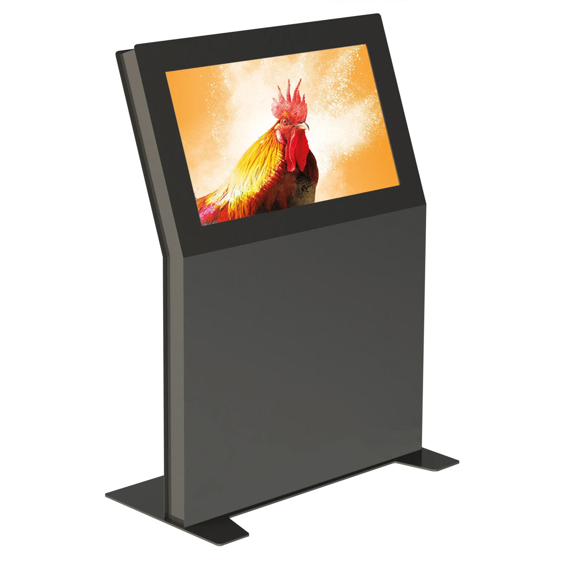 Hagor vis-it welcome 43" 2516 - geneigte Indoorstele - 43" (109 cm) - Mini-PC-Fach abschließbar - aktive Lüftung - Anthrazitgrau RAL 7016