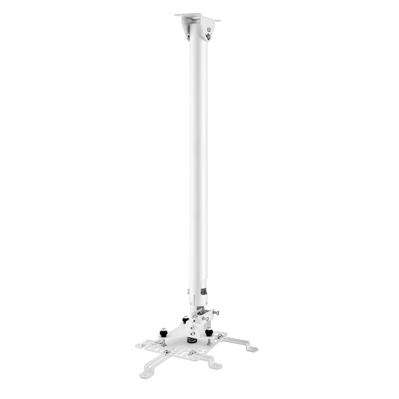 Hagor HA BDH 700-1250 mm 5807 - Teleskop-Beamerhalterung, 25kg, ±45° Dachschrägen-Gelenk, innenliegende Kabelführung, Weiß
