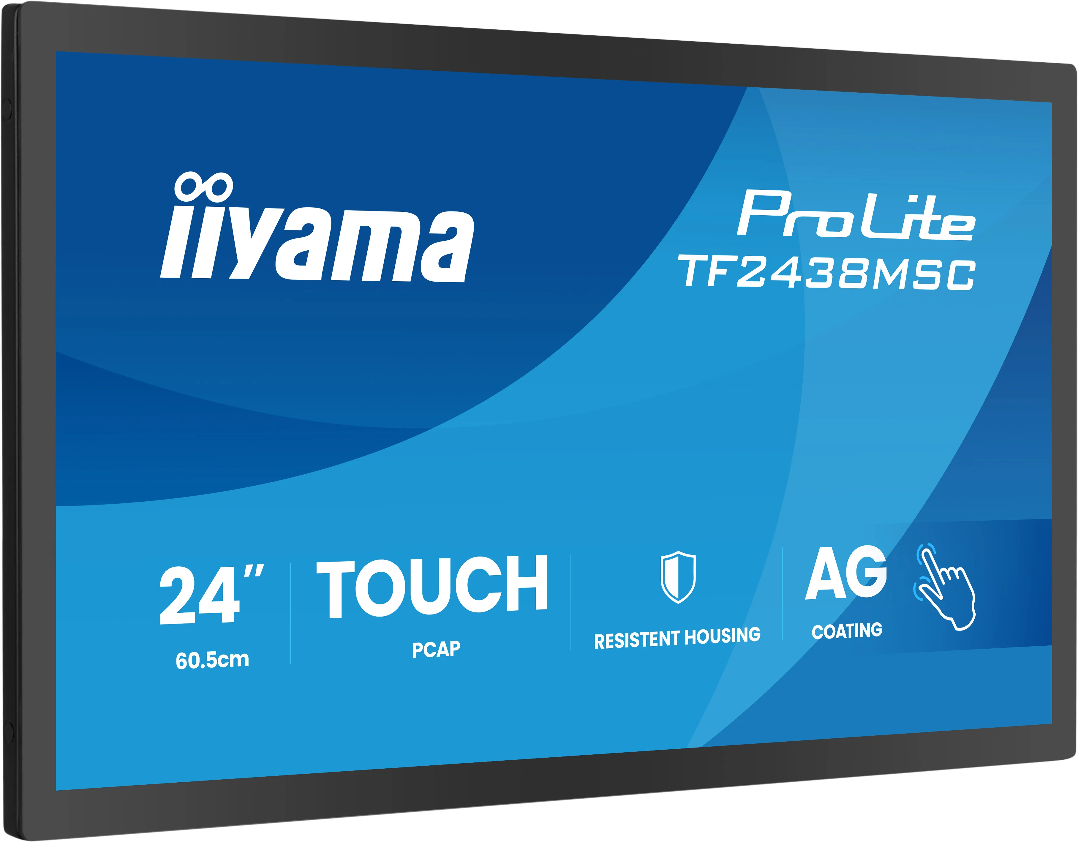 iiyama ProLite TF2438MSC-B2 - 23,8" Open Frame Touch-Monitor - Full HD IPS - 600 cd/m² - Metallgehäuse IP1X - 24/7 - NO-OS - VESA 100x100 - schwarz