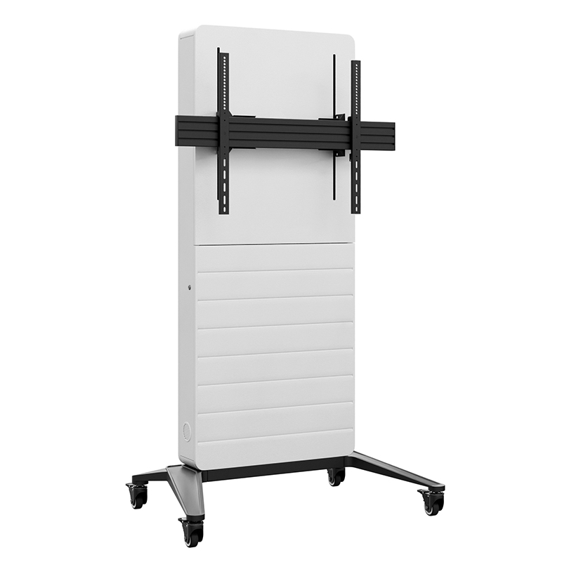 Hagor CON-Line M Lift 55-75" 2813 - Medienstele mobil mit Rollen und elektrischem Lift - 55-75" - Landscape - max. 50 kg - VESA 800x600 - Weiß