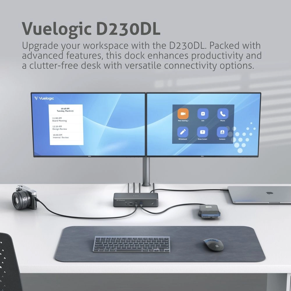 Vuelogic VL-D230DL - 18-in-1 USB-C Dockingstation - DisplayLink - 4 Displays - 4K@60Hz - 100W Power Delivery - USB 3.2 Gen2