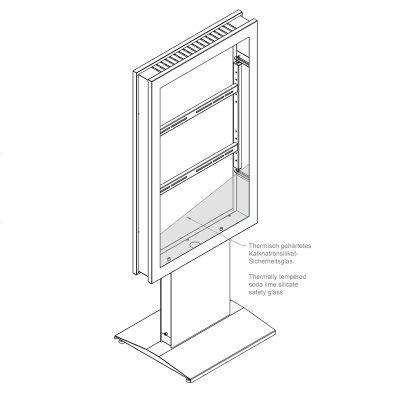 Hagor vis-it HP 55" Floorbase - Indoorstele 55 Zoll - max. 40 kg - VESA 400x600 - Portrait - RAL 7016