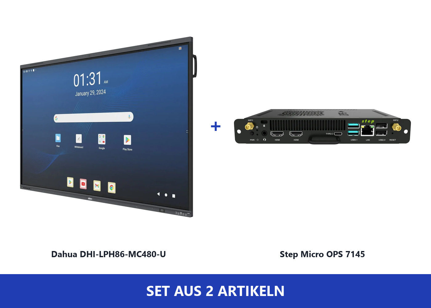 Paket: Dahua 86" Whiteboard DHI-LPH86-MC480-U + OPS-PC Step Micro 7145 (Windows 11)