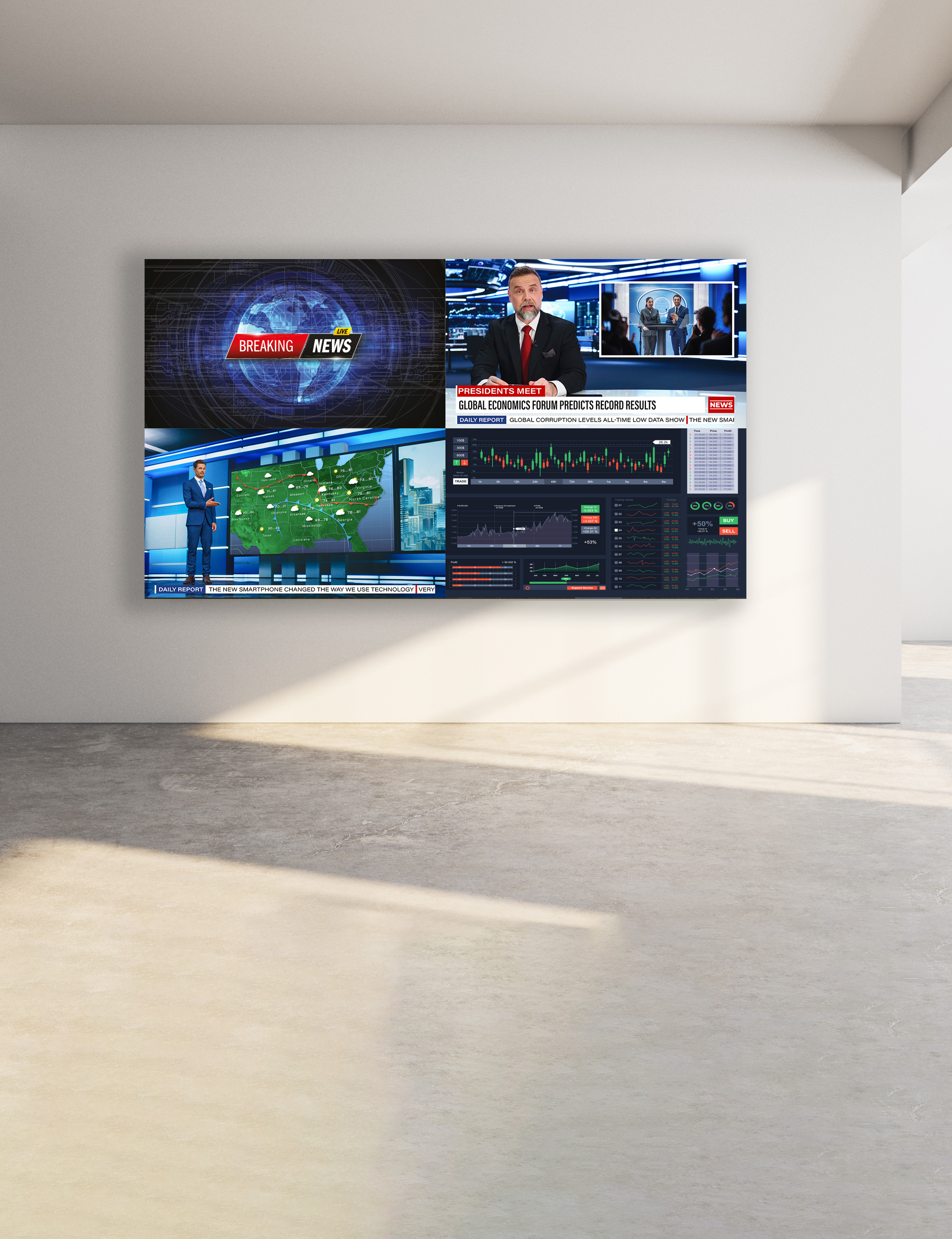 Hisense 46VW25E - 46 Zoll Videowall-Display - Full HD - 500 cd/m² - 2,9 mm Rahmen - 24/7 - Android 11 - VESA 400x400 - schwarz