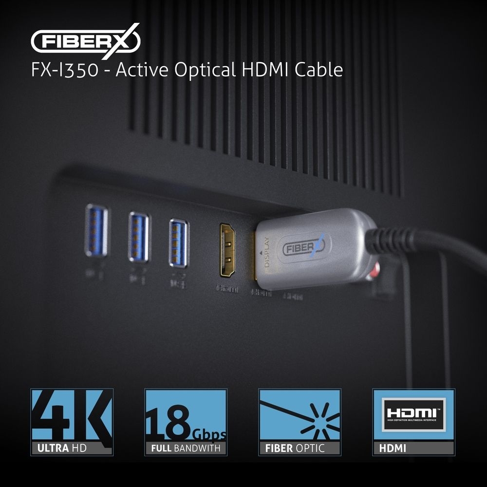 FiberX FX-I350-100 - 100 m 4K Premium High Speed HDMI AOC Glasfaserkabel