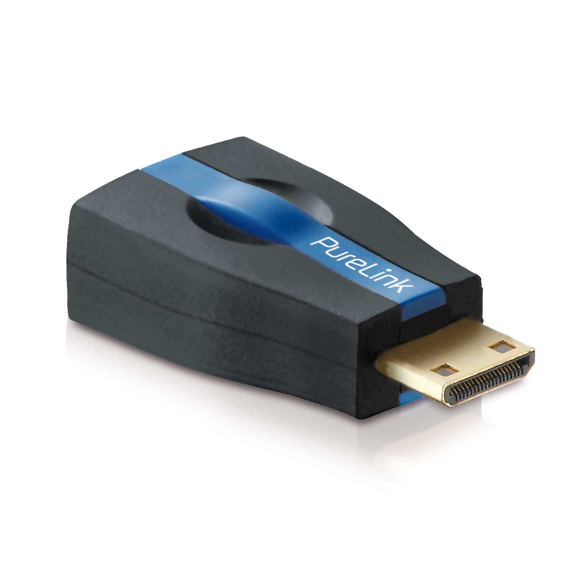 PureLink CS030 - Mini-HDMI auf HDMI Adapter - 4K 60 Hz - vergoldet - schwarz