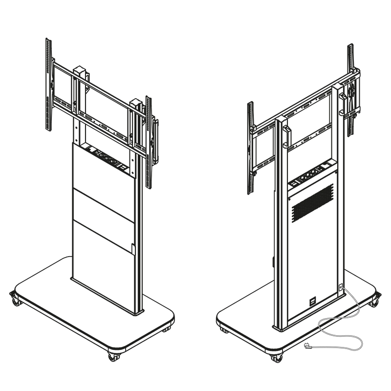 Hagor Pro-Tower M Mobiles Standsystem - Display Rollwagen 46-65" - Landscape - neigbar - höhenverstellbar - max. 80 kg - VESA 200x200-800x600 - schwarz