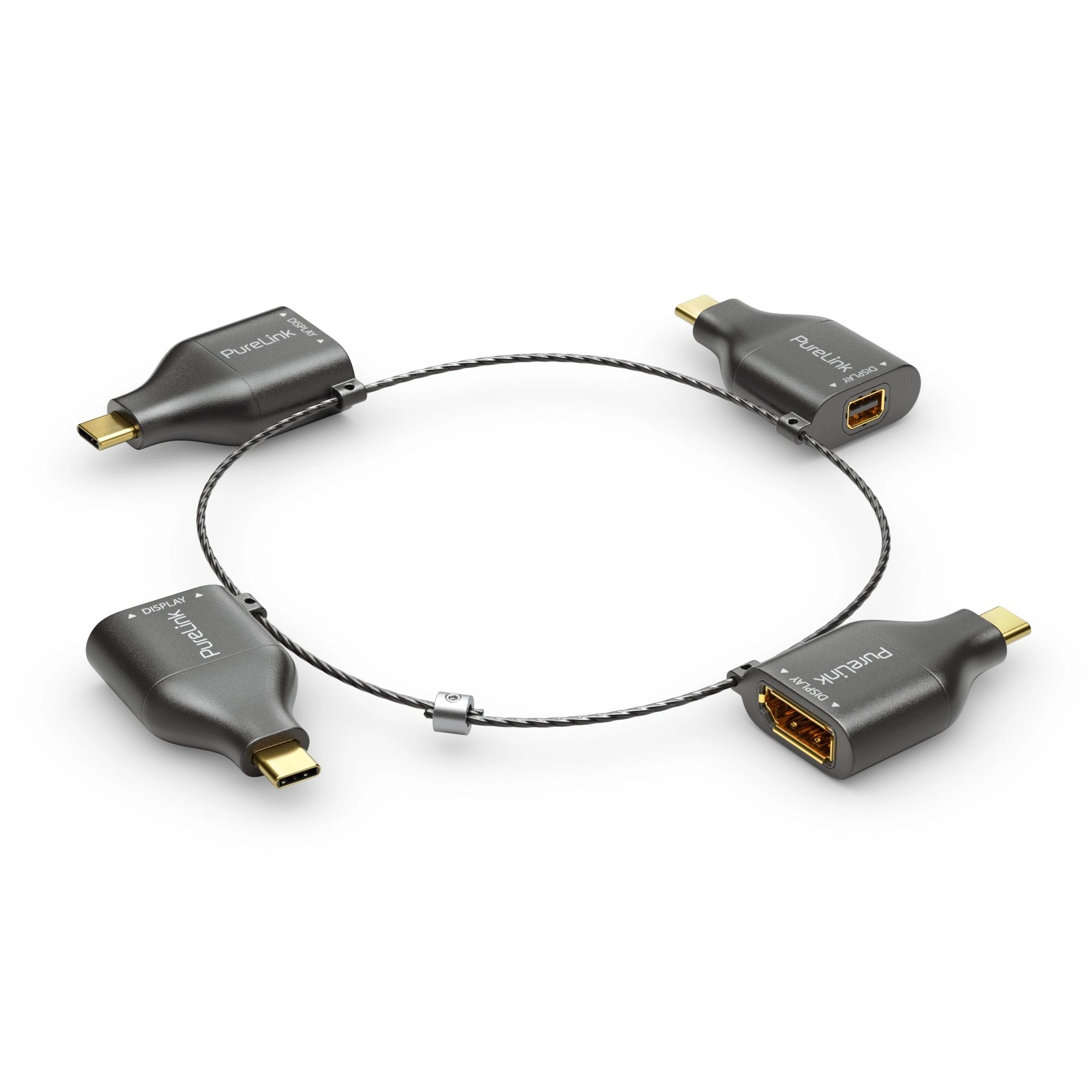PureLink IQ-AR300 - USB-C Adapterring - 4 Adapter - HDMI, DisplayPort, mini DP, VGA - 4K