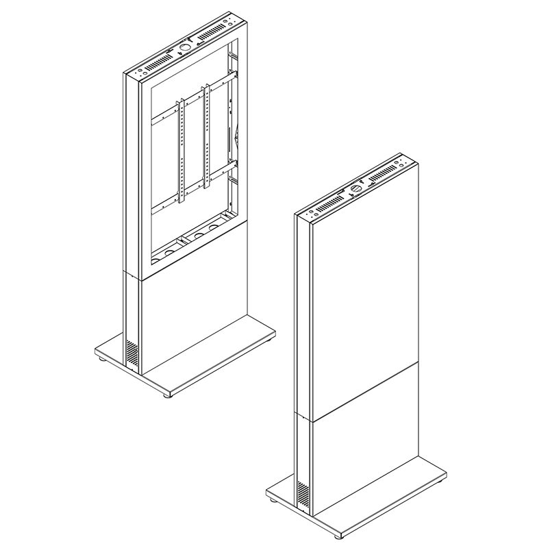 Hagor HP Kiosk 55" FS - Indoorstele 55" Portrait - abschliessbar mit Mini-PC-Fach - Graphit