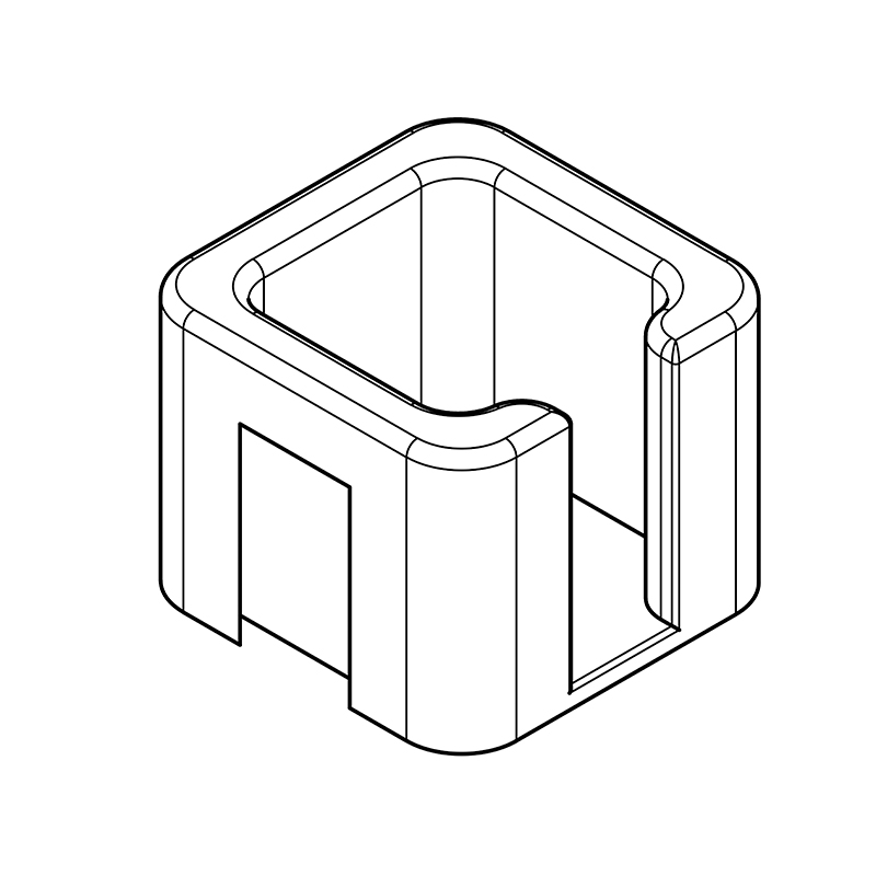 Hagor CON-Line Dongle Tray 2935 - Dongle-Aufbewahrung seitlich mit Einschubprofil - 90 x 70 x 91 mm - Kunststoff schwarz