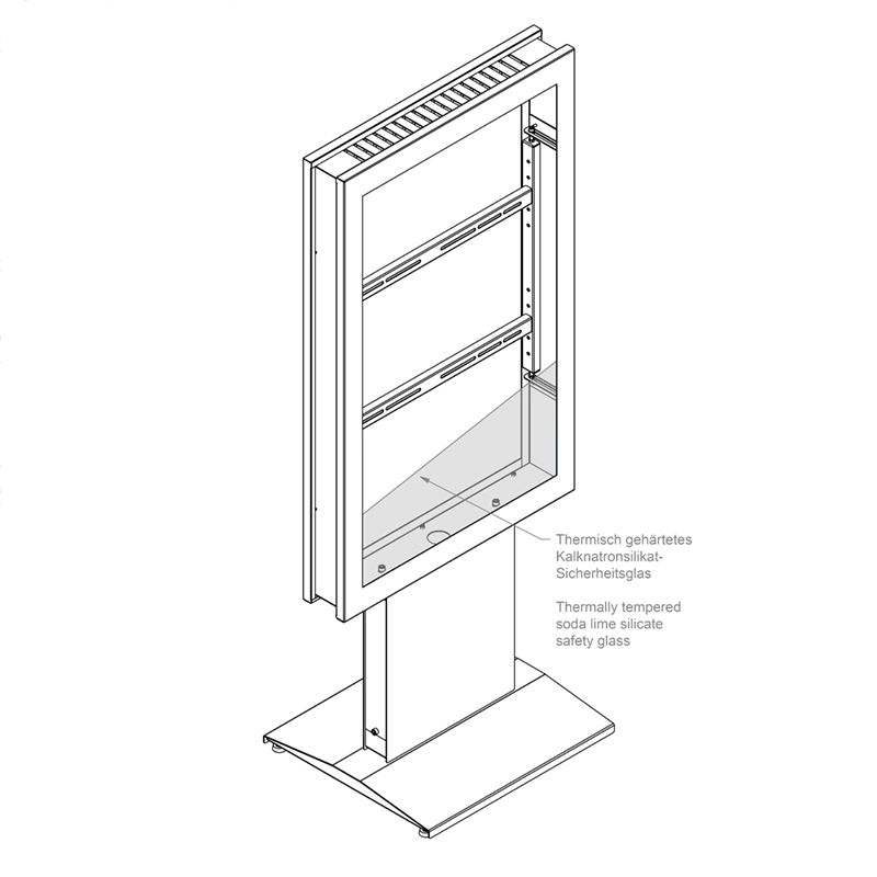 Hagor vis-it HP 50" Floorbase - Indoorstele 50 Zoll - max. 40 kg - VESA 400x600 - Portrait - RAL 7016