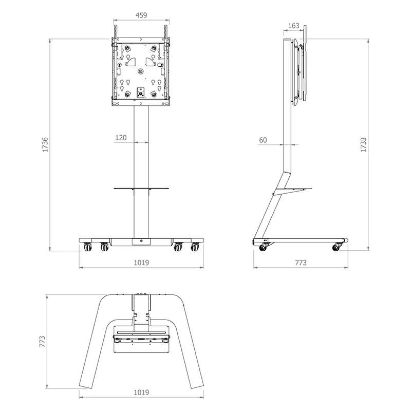 Hagor ST SA Flip II 65" 5788 - Mobiles Rollstativ für Samsung Flip 65"