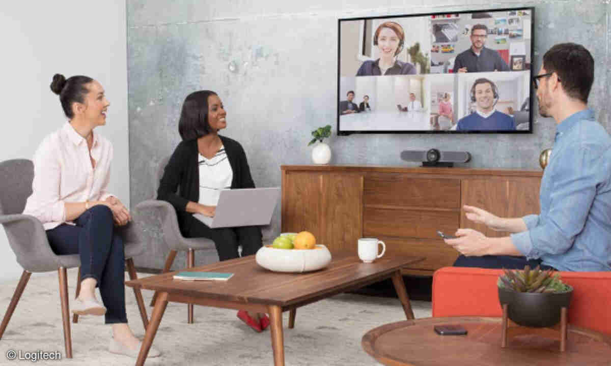 Logitech Beamforming-Mikrofon-Array – richtet sich bis zu 125-mal pro Sekunde auf den Sprecher aus