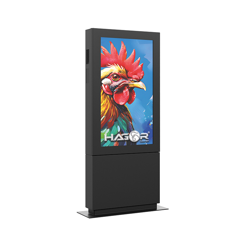 Hagor SOPK 55" Portrait Bundle mit Samsung OM55N-S - Outdoor-Stele komplett - IP65 - 4.000 cd/m² - Heizung und Lüftung - Graphit RAL 7016