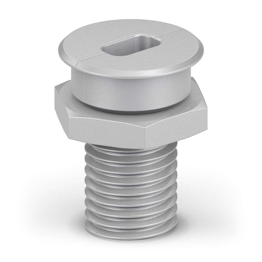 PureLink PI-TM100 - USB-C Tischhalterung für PI6630 Verlängerungskabel - 25 mm Einbaubohrung - Tischstärke 10 bis 35 mm - Aluminium - mattsilber