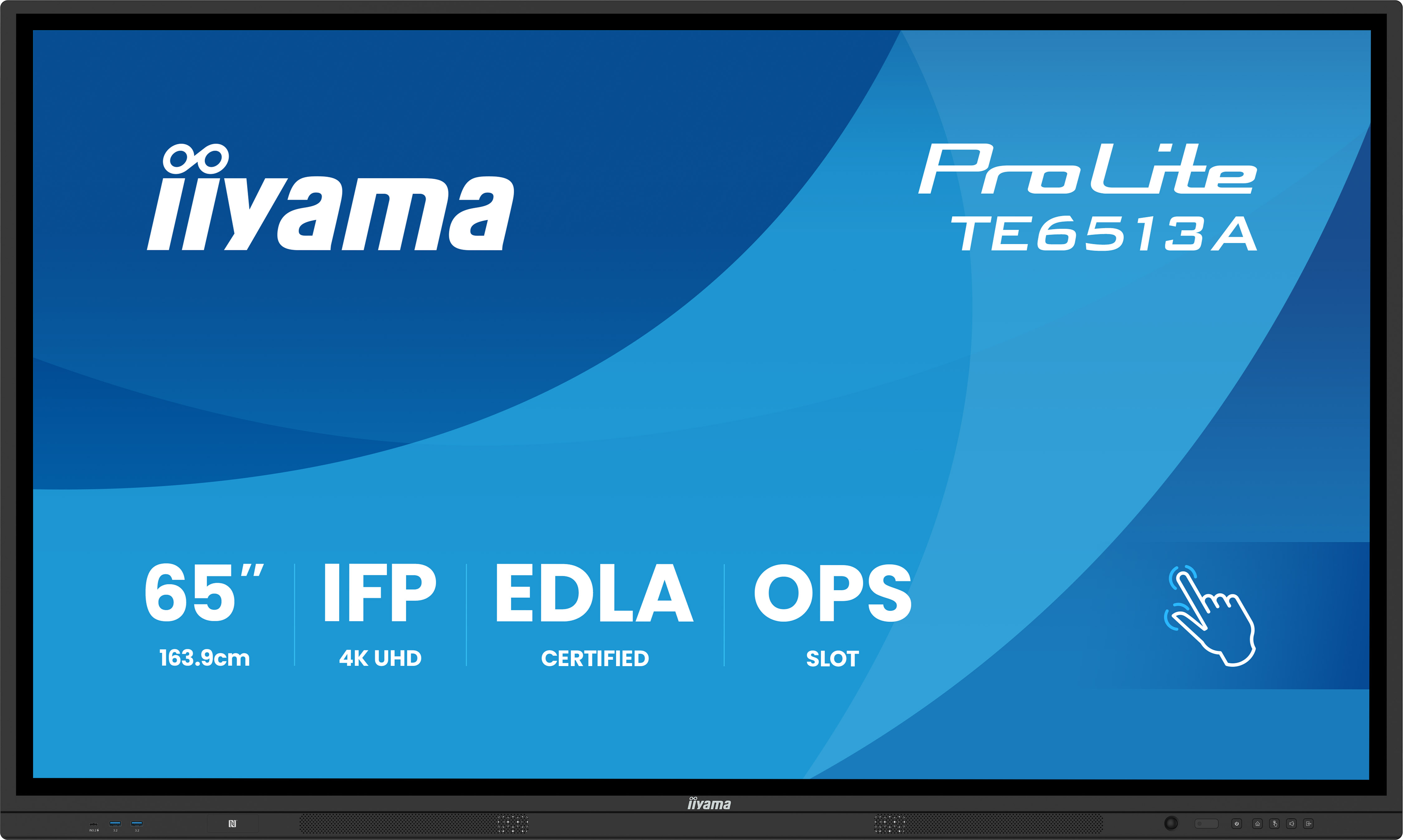 iiyama ProLite TE6513A-B2AG - Interaktives Touch-Display 65 Zoll - 4K UHD - Android 14 EDLA - 40-Punkt-Infrarot-Touch - 2x20W + Subwoofer - VESA 600x400