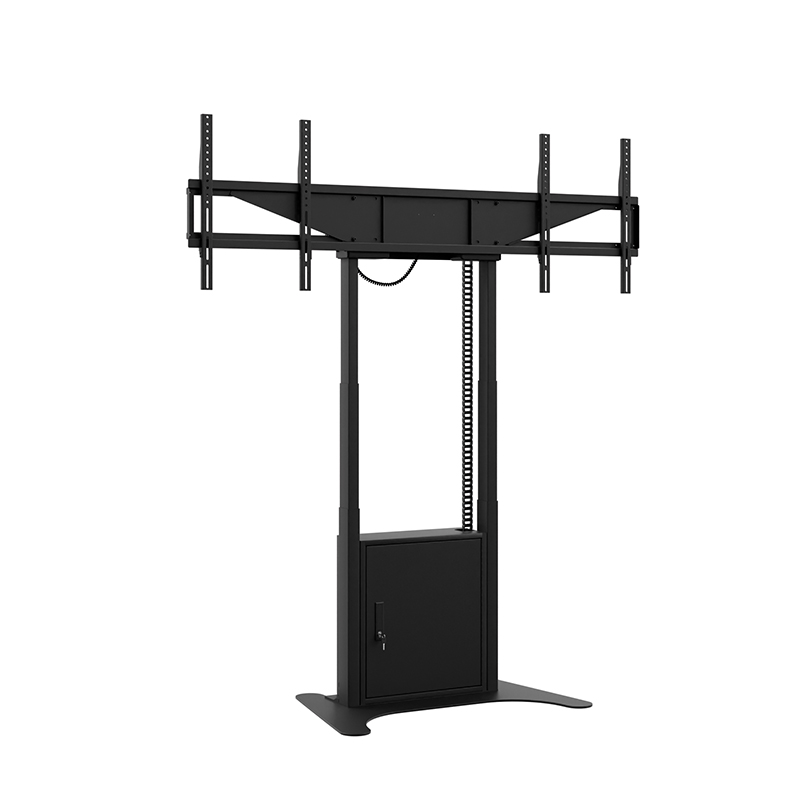 Hagor HP Twin Lift FS-DB 8255 - freistehender motorischer Dual-Display-Lift 2x 46-65" side-by-side - 2x 60 kg - VESA 600x400 - 980 mm Hub - schwarz