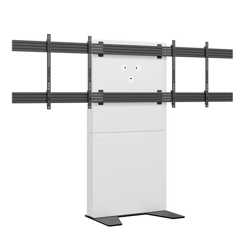 Hagor CON-Line Big FS Dual 65-75" 2770 - Medienstele freistehend breiter Korpus Dual side-by-side - 2x 65-75" - Landscape - 2x 45 kg - VESA 200x200-900x800 - Weiß