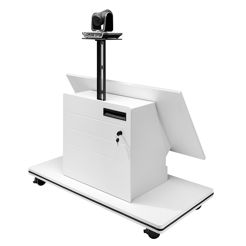 Hagor CON-Line Stage Trolley 55-65" 2736 - Rollwagen für Displays 55-65" - stufenlos neigbar - abschließbar - max. 40 kg - VESA 200x200-400x400 - weiß