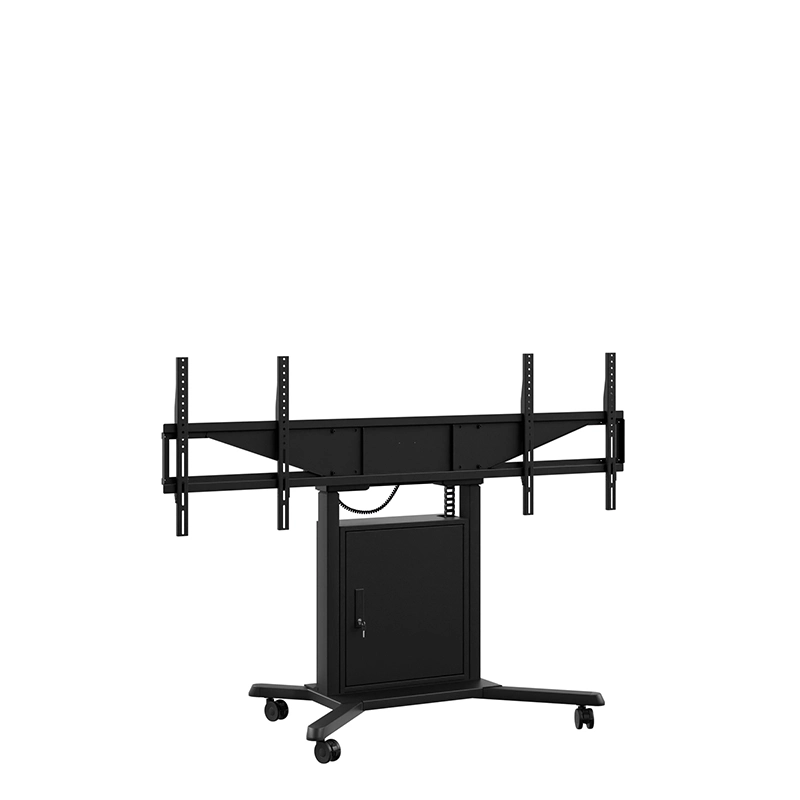 Hagor HP Twin Lift M-DB 8253 - mobiler motorischer Dual-Display-Lift 2x 46-65" side-by-side - 2x 60 kg - VESA 600x400 - 980 mm Hub - schwarz