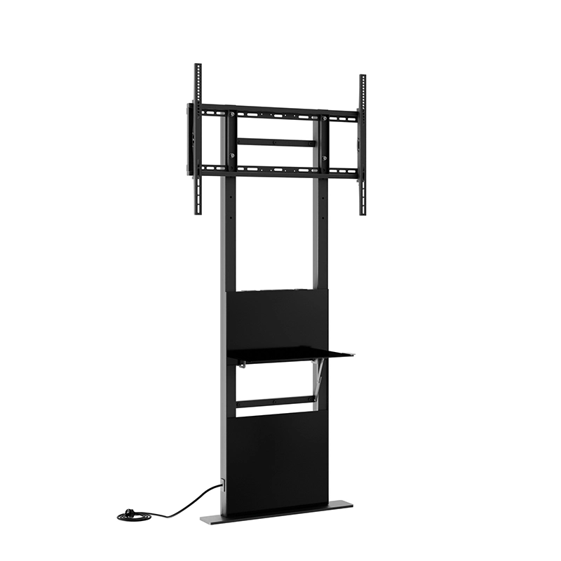 Hagor Pro-Tower Wall 2876 - Boden-Wandhalterung 55-86" - Landscape - neigbar - höhenverstellbar H 1300-1600 mm - inkl. Ablageboard - max. 100 kg - VESA 200x200-800x600 - schwarz