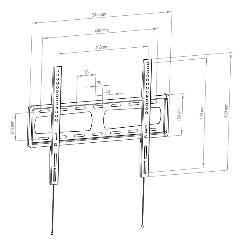 Hagor BL Fixed 400 8413 - fixe Wandhalterung - 32-46", VESA 400x400mm, bis max. 40kg, Schwarz