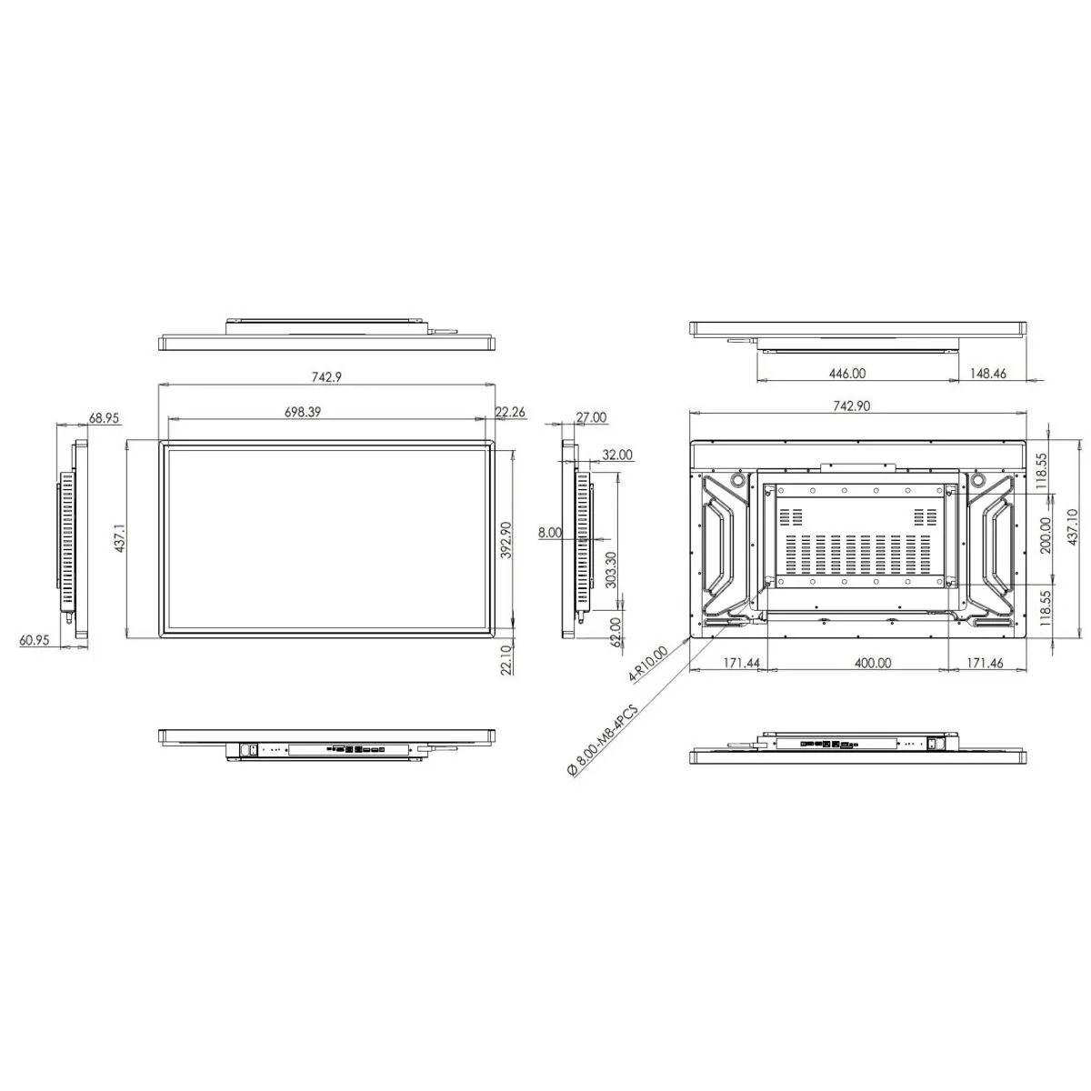 SWEDX SDST32X8-01 Touch-Display 32 Zoll - Bild 3